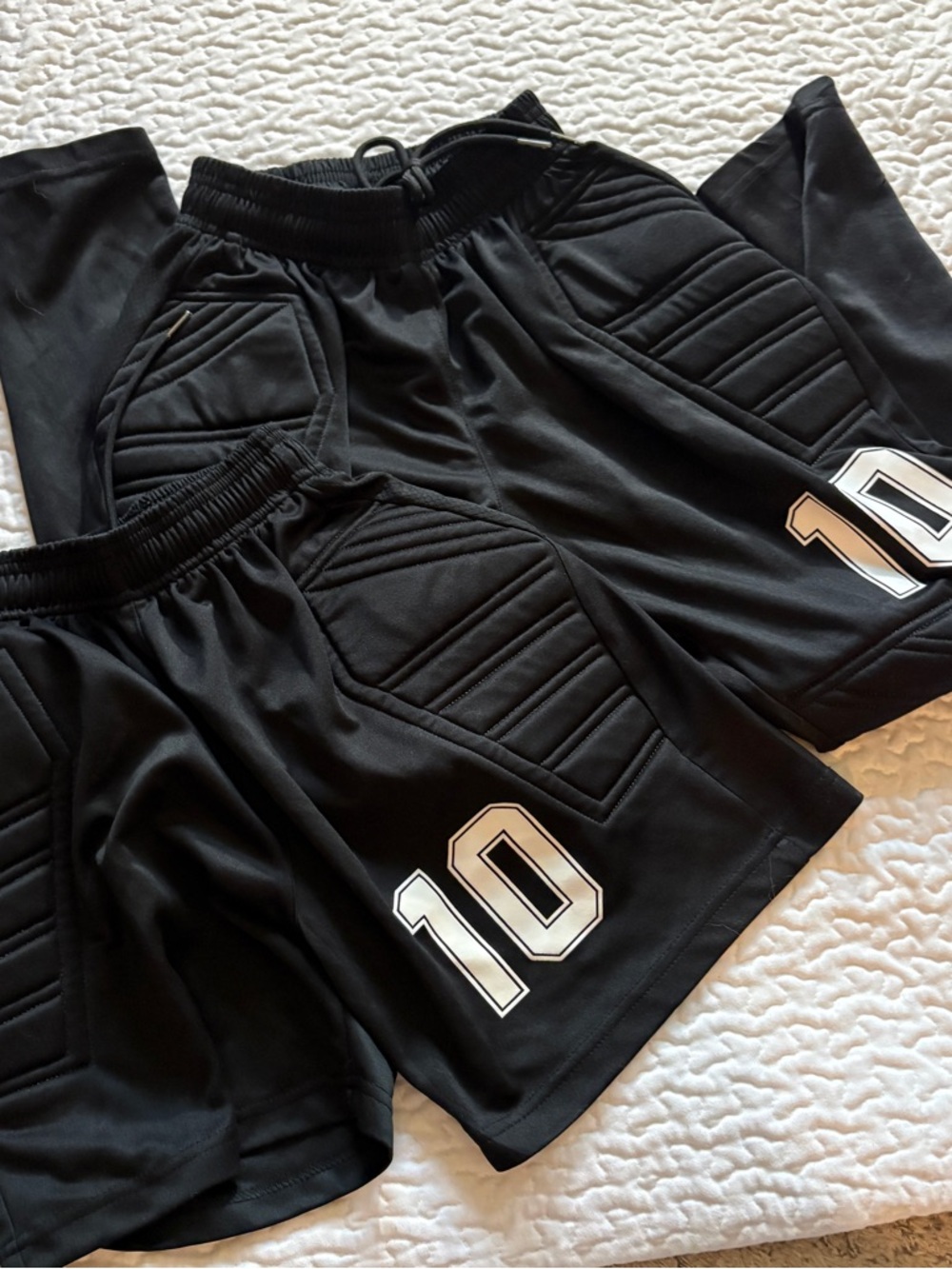 Black Padded Soccer/Goalkeeper Shorts with Number 10 ⚽️ 🥅